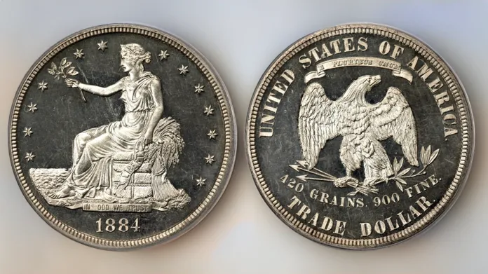 1884 Trade Dollar. Image: Heritage Auctions/CoinWeek.