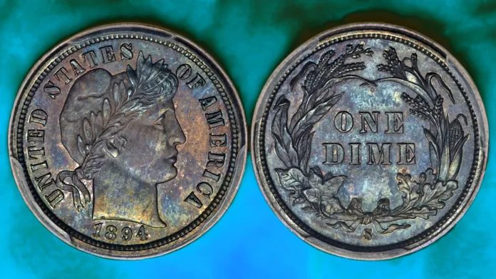 1894-S Barber Dime. Image: Heritage Auctions/CoinWeek.