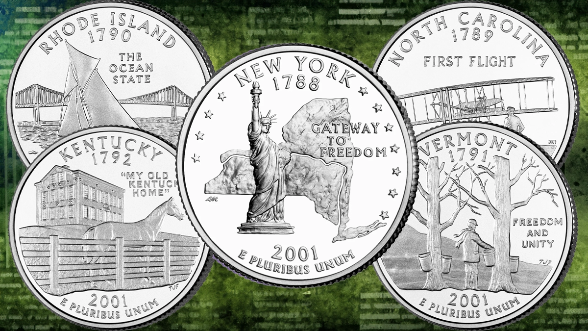 2001 50 State Quarters. Image: U.S. Mint/CoinWeek.