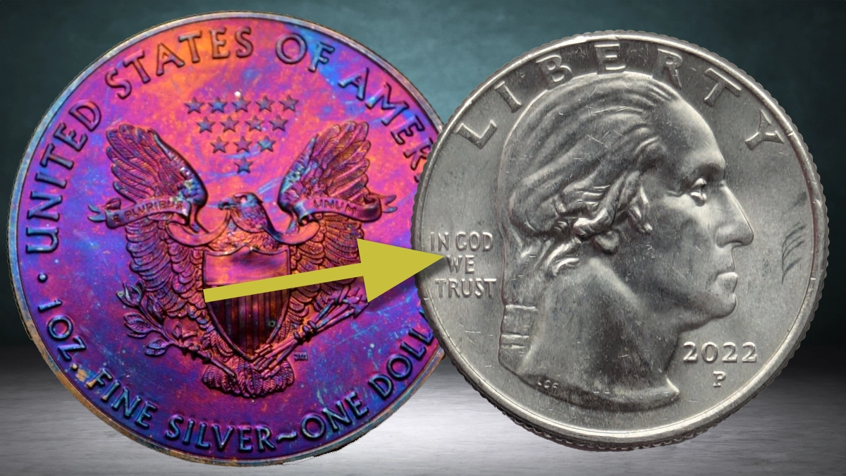 Artificially toned coins and so-called error coins are often found online. Image: eBay/CoinWeek.