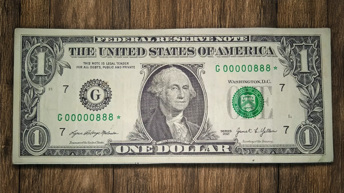 Series 2021 $1 Federal Reserve Replacement (Star) Note. Image: eBay.